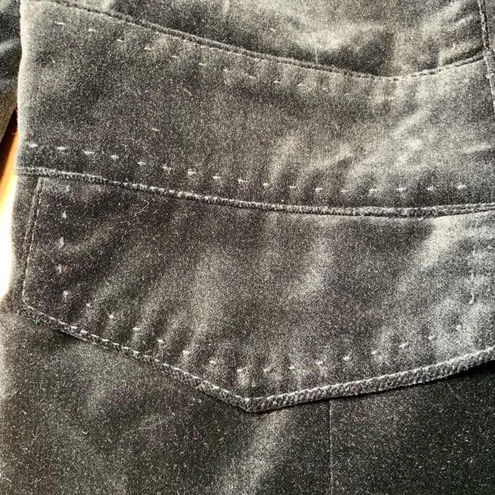 Women’s size 16 ColdWater creek black velvet Nehru collar‎ jacket hidden buttons - Picture 9 of 12